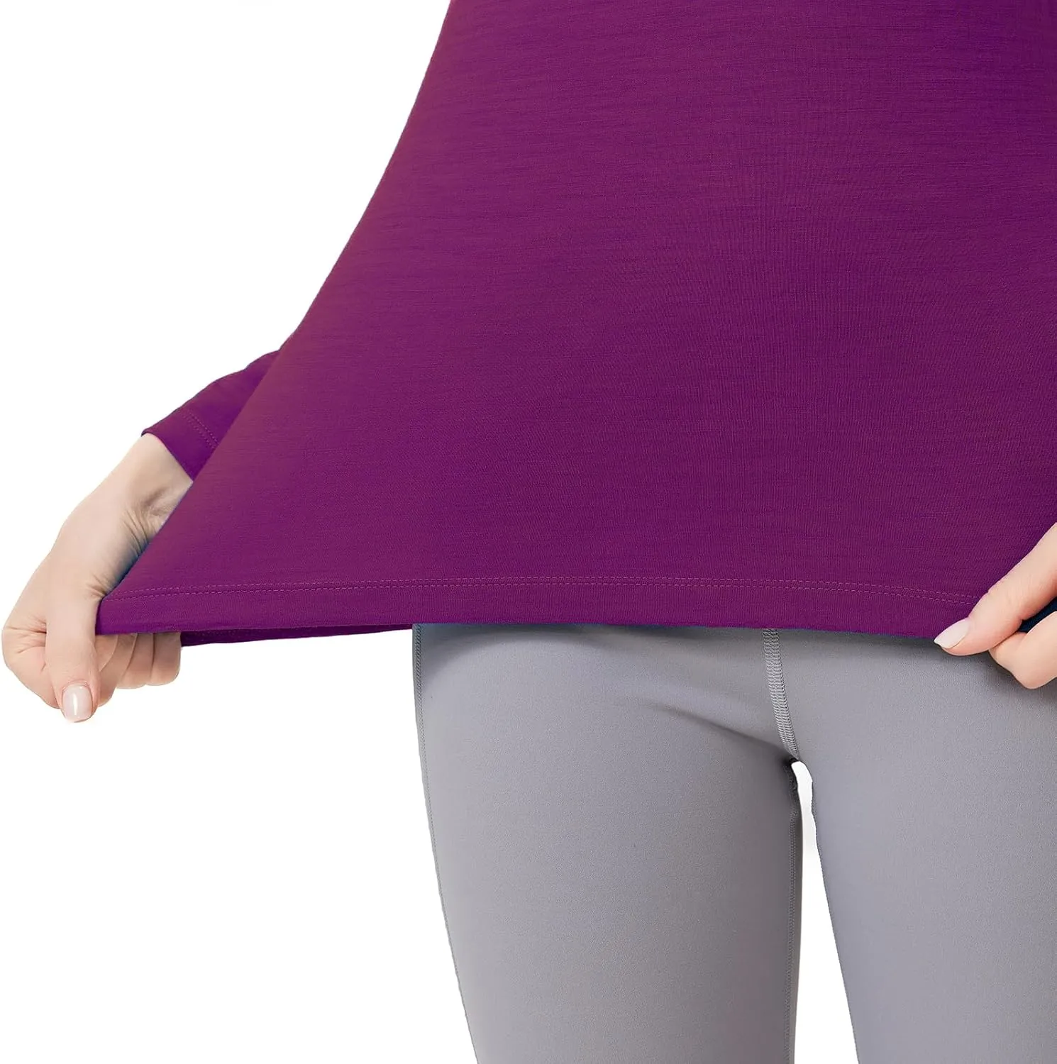 100% Merino Wool Women's Long Sleeve T-ShirtThermal Underwear Top for HikingEveryday Wear for Base Layer Women