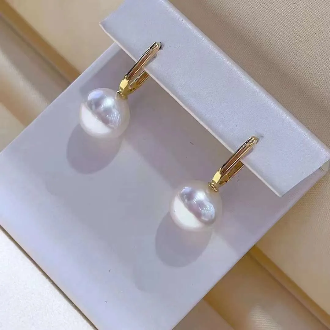 18K Gold Edison Pearls Drop Earrings - TS011