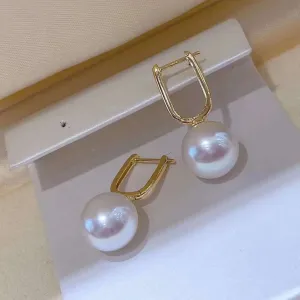 18K Gold Edison Pearls Drop Earrings - TS011