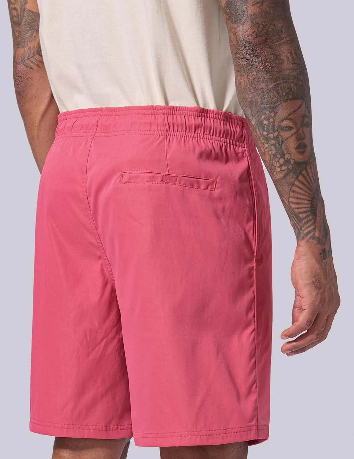 3 Pack Men's Relaxed Fit 8" Drawstring Walk Shorts with Pockets Midweight Woven Casual Wear