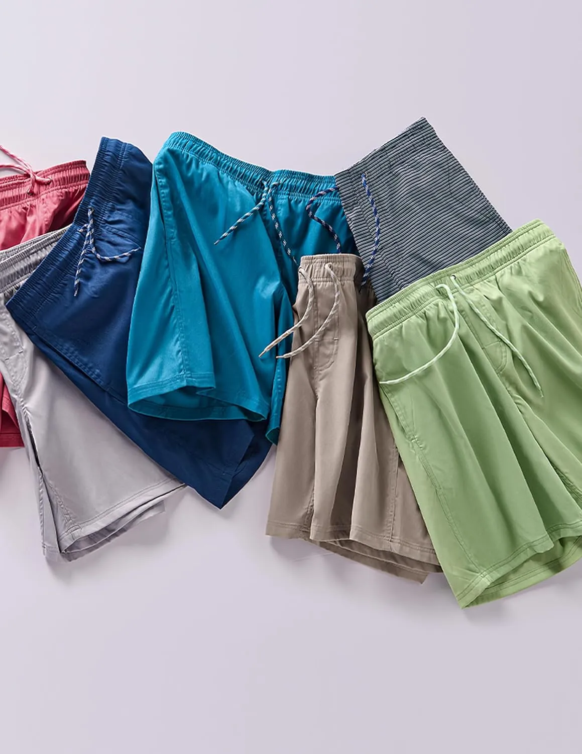 3 Pack Men's Relaxed Fit 8" Drawstring Walk Shorts with Pockets Midweight Woven Casual Wear