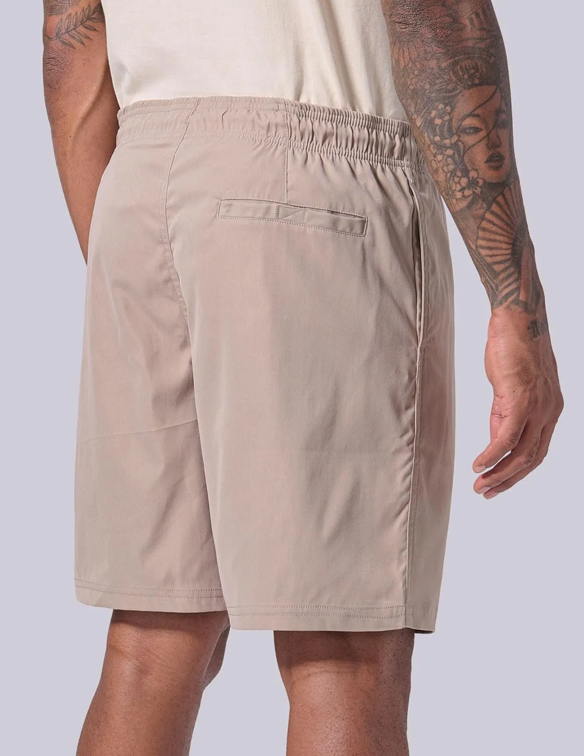 3 Pack Men's Relaxed Fit 8" Drawstring Walk Shorts with Pockets Midweight Woven Casual Wear