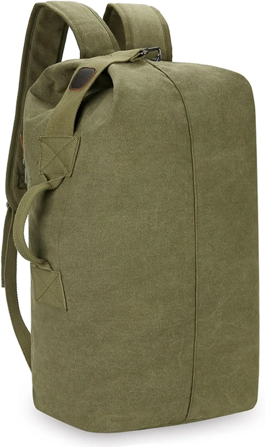 45L Travel Backpacks Canvas Bucket Bag Hiking Duffle Rucksack Outdoor Casual Daypacks Bag Backpack (Green)