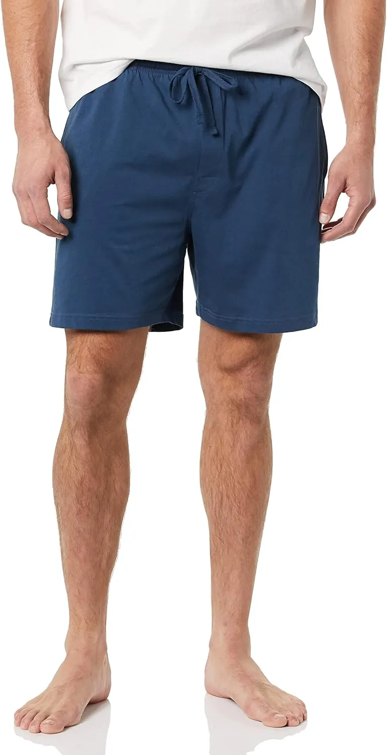 Amazon Essentials Men's 7" Cotton Knit Pajama Shorts, Pack of 2