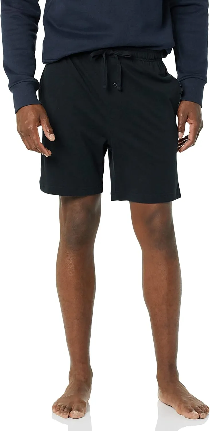 Amazon Essentials Men's 7" Cotton Knit Pajama Shorts, Pack of 2