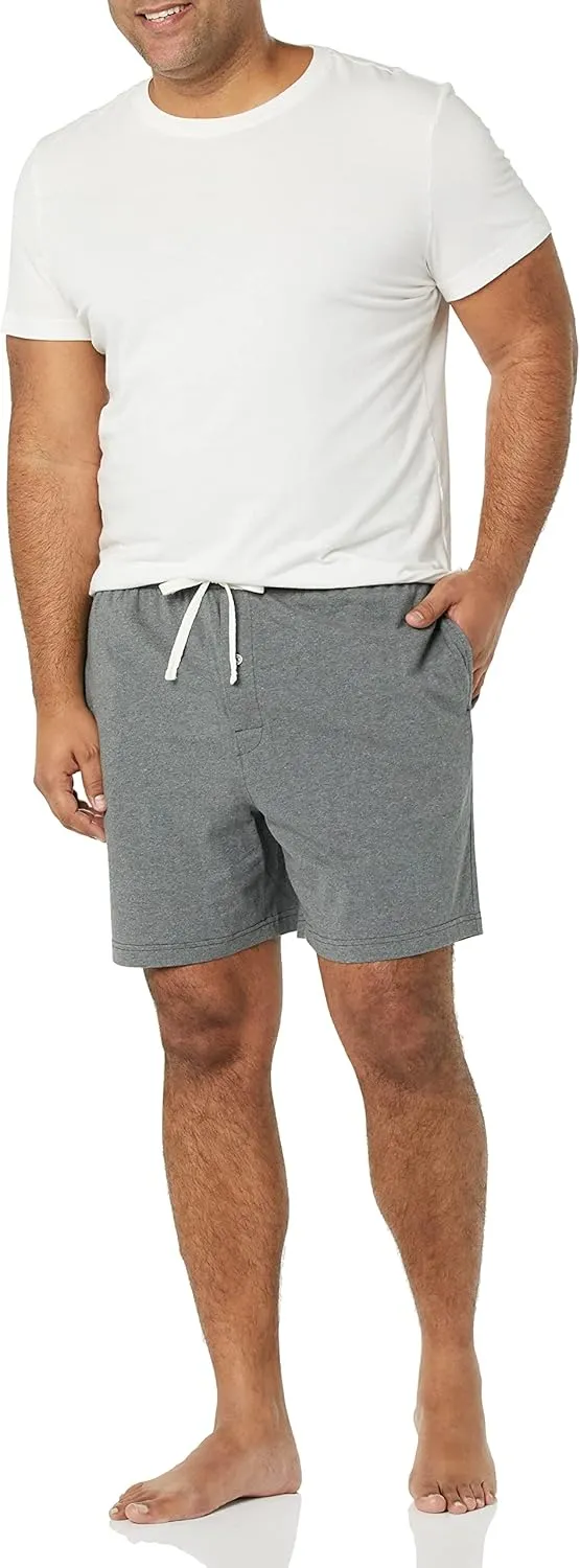 Amazon Essentials Men's 7" Cotton Knit Pajama Shorts, Pack of 2