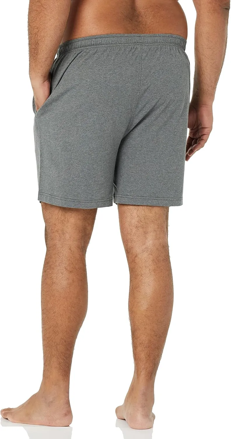 Amazon Essentials Men's 7" Cotton Knit Pajama Shorts, Pack of 2