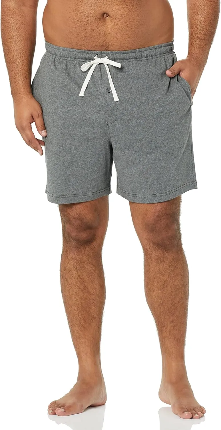 Amazon Essentials Men's 7" Cotton Knit Pajama Shorts, Pack of 2