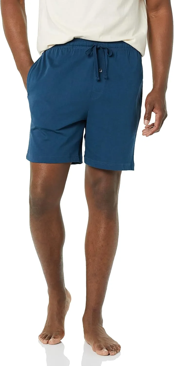 Amazon Essentials Men's 7" Cotton Knit Pajama Shorts, Pack of 2