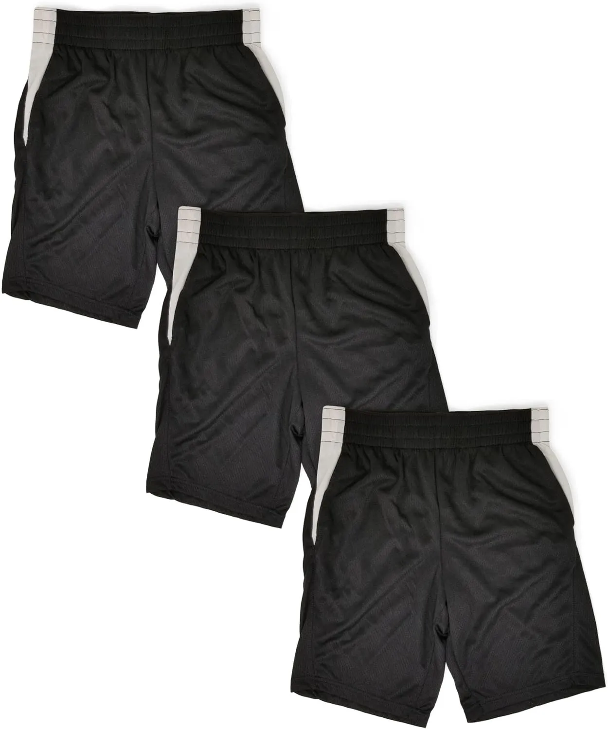 Andrew Scott Boys 3 Pack Active Performance Mesh Style Basketball Sport Shorts
