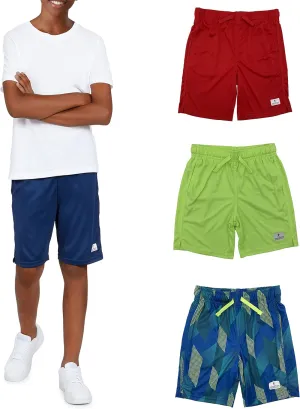 Andrew Scott Boys 3 Pack Active Performance Mesh Style Basketball Sport Shorts
