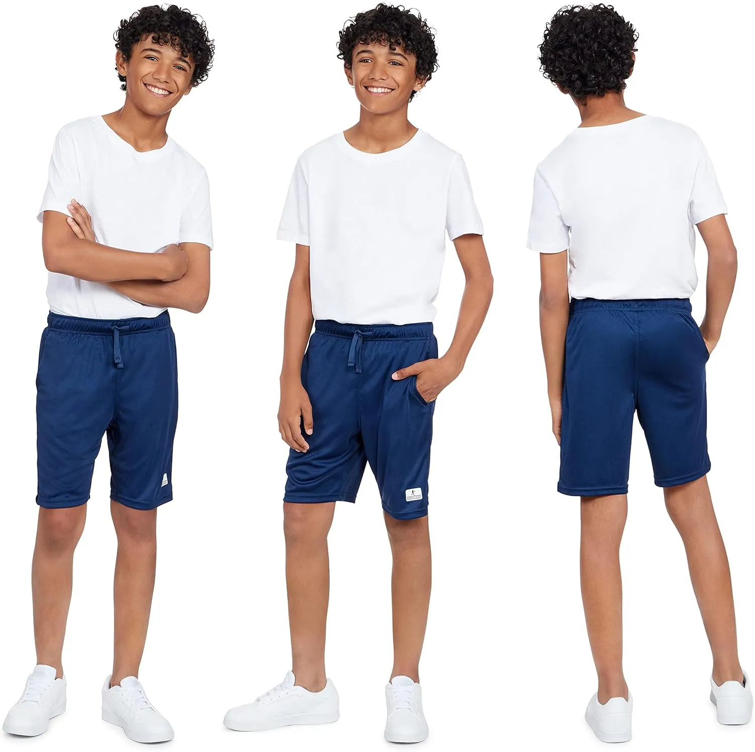 Andrew Scott Boys 3 Pack Active Performance Mesh Style Basketball Sport Shorts