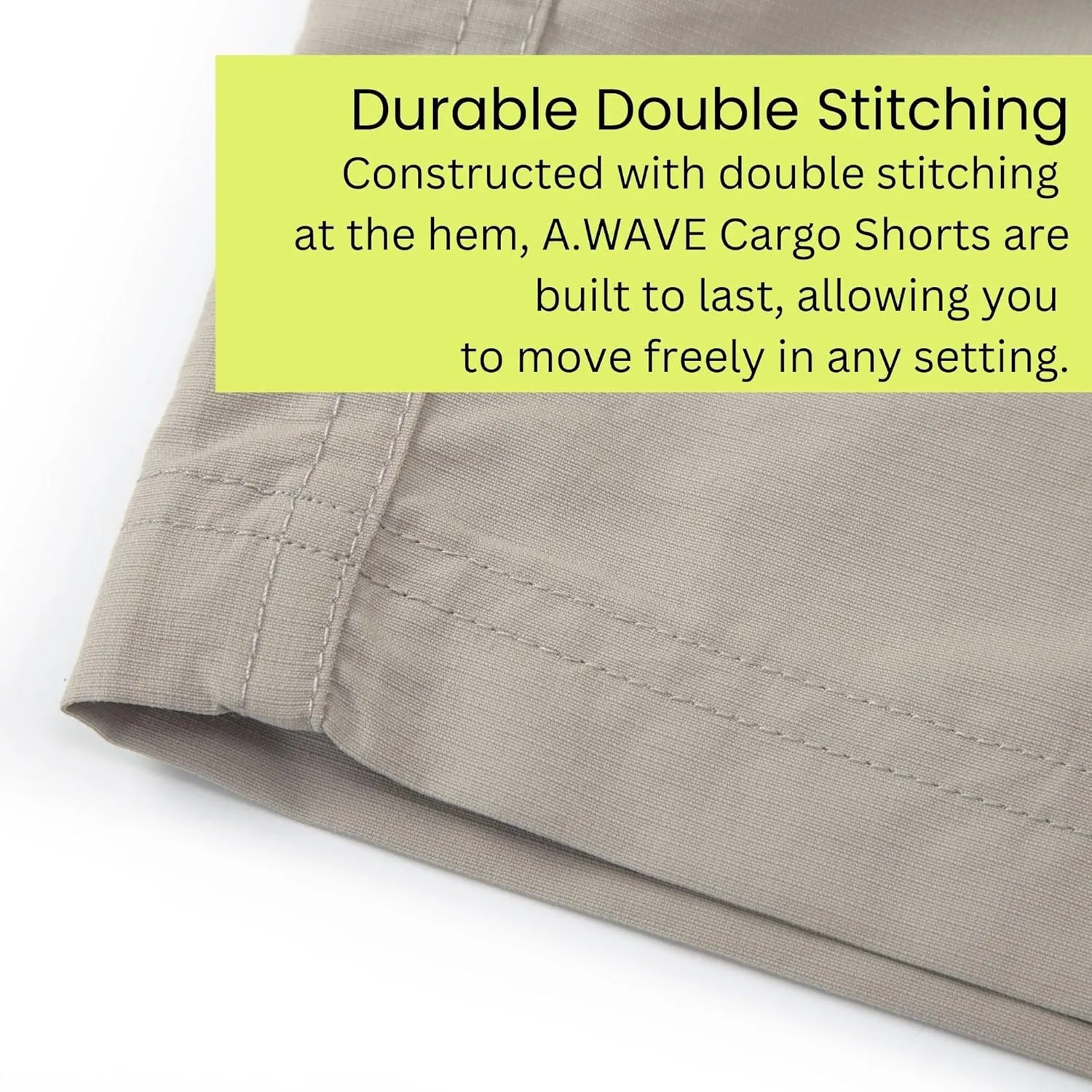 A.WAVE Men's Multi-Pockets Drawstring Elastic Waist Cargo Shorts Relaxed fit 11 inch Inseam Below Knee Quick Dry