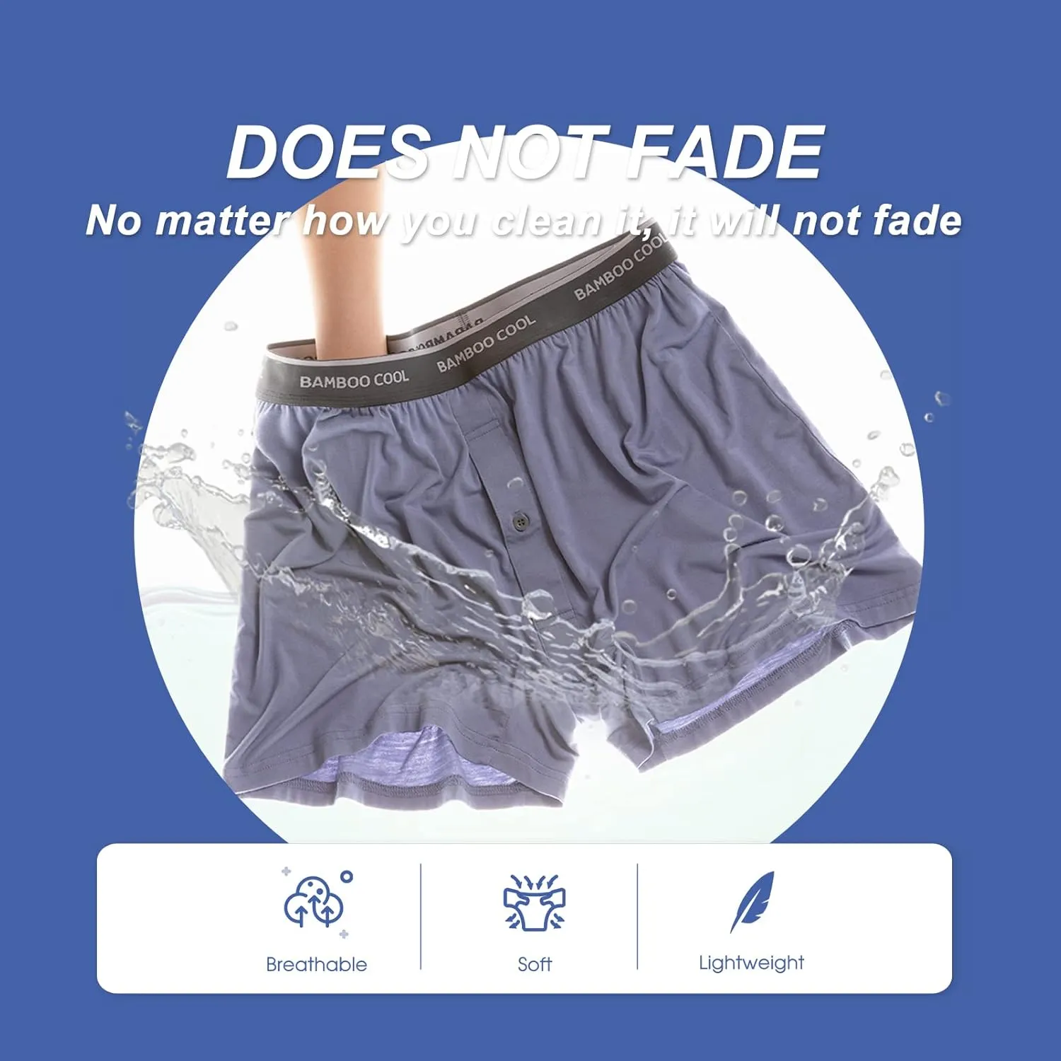 BAMBOO COOL Men's Boxer Shorts 4 Pack Underwear for Men Relaxed Fit Stretch Short