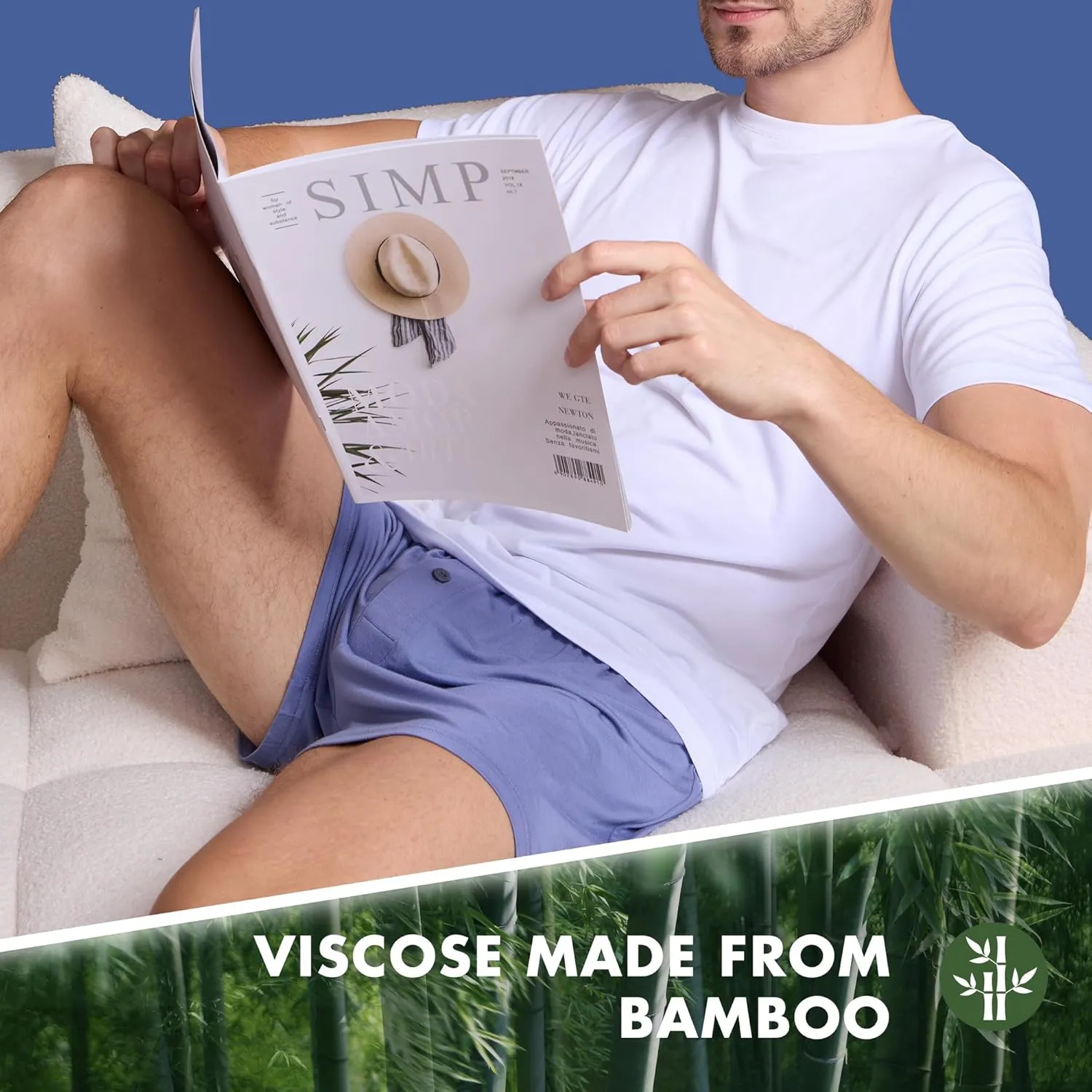 BAMBOO COOL Men's Boxer Shorts 4 Pack Underwear for Men Relaxed Fit Stretch Short