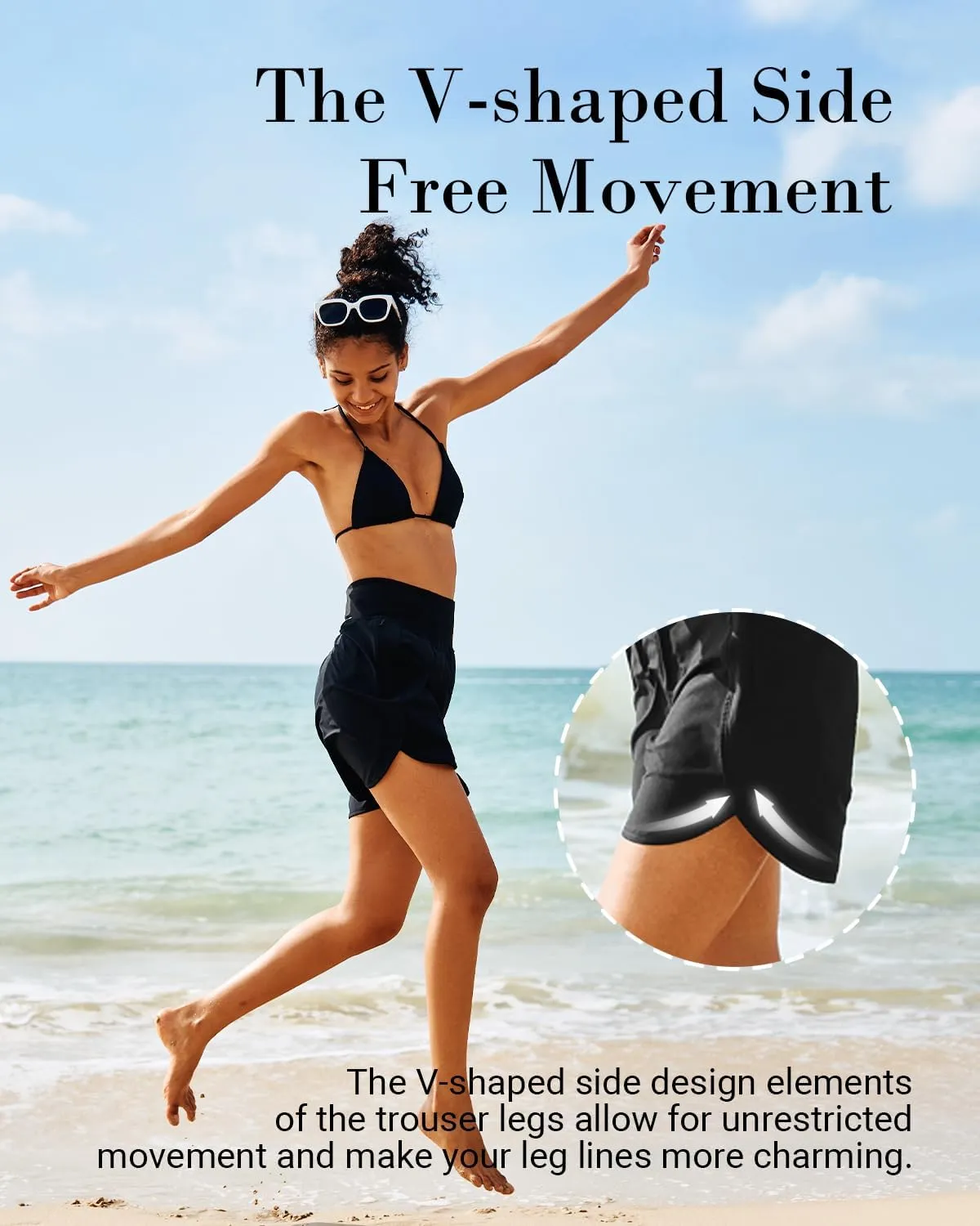 BebreezChic Women Swim Shorts 5" Swimming Board 2 in 1 High Waisted Quick Dry Swimsuit Bottoms with Zipper Pocket