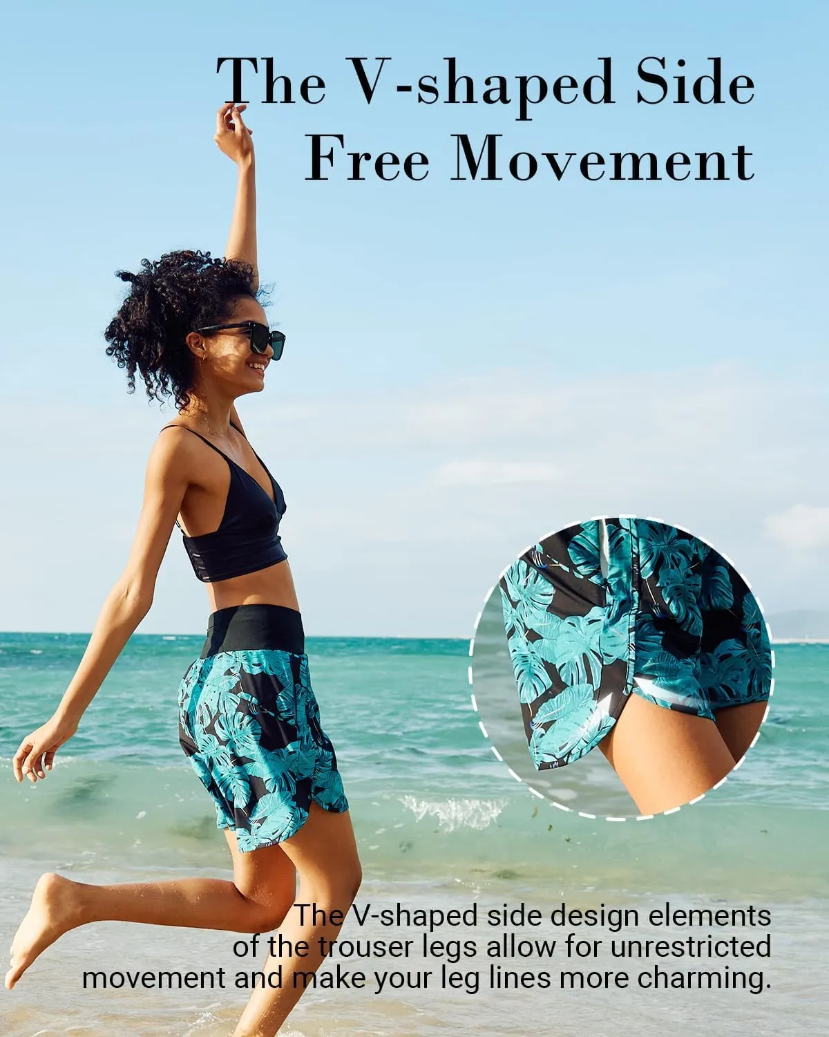 BebreezChic Women Swim Shorts 5" Swimming Board 2 in 1 High Waisted Quick Dry Swimsuit Bottoms with Zipper Pocket