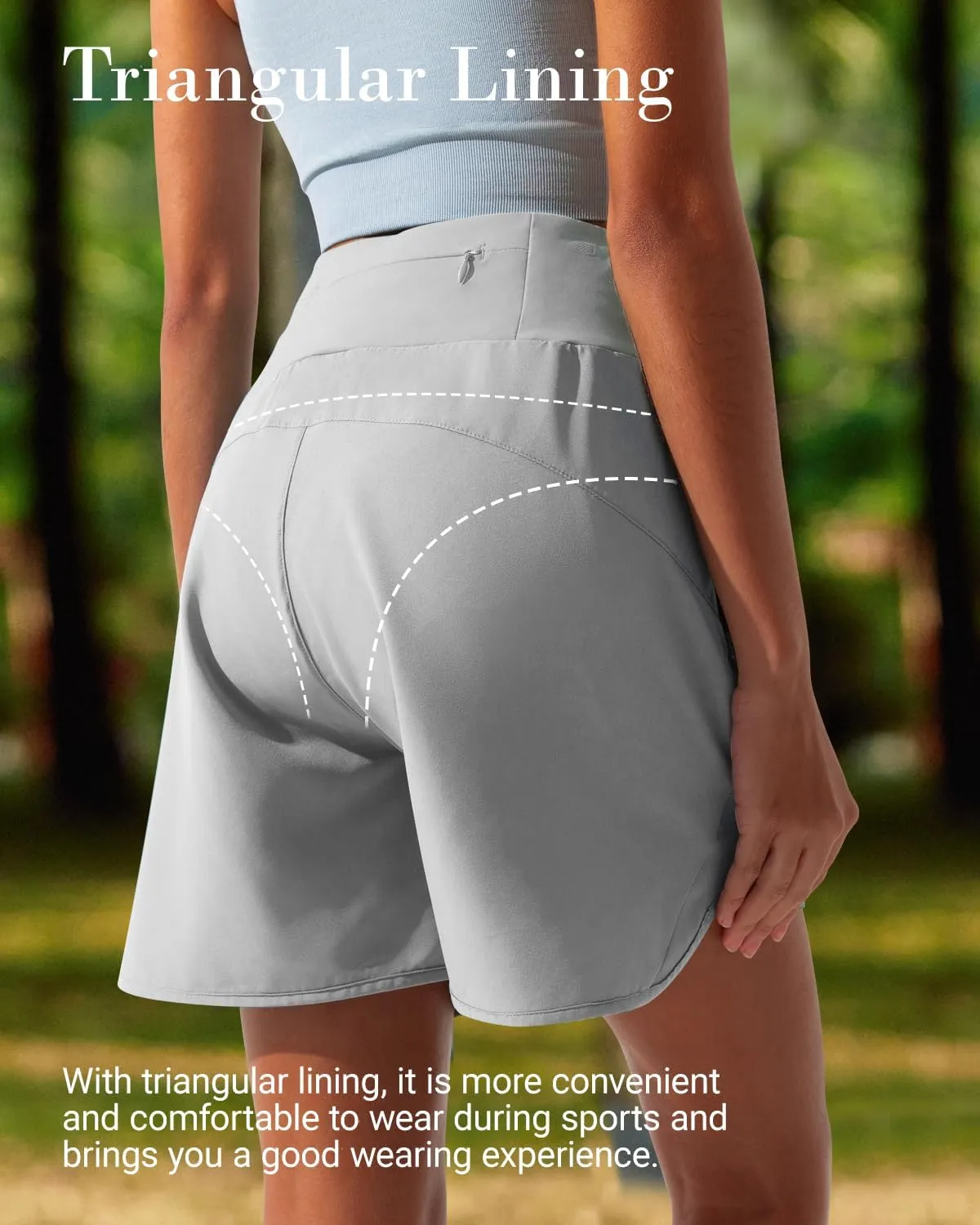 BebreezChic Women Swim Shorts 5" Swimming Board 2 in 1 High Waisted Quick Dry Swimsuit Bottoms with Zipper Pocket
