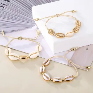 Boho Shell Conch Rope Anklets For Women Delicate Shell Charm Anklet Beach Barefoot Bracelet ankle Leg Chain Foot Anklets Jewelry