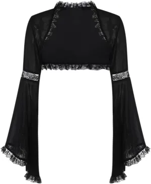 Bolero Shrug Top Trad Goth Black Shawls and Wraps for Evening Dresses Short Cardigan