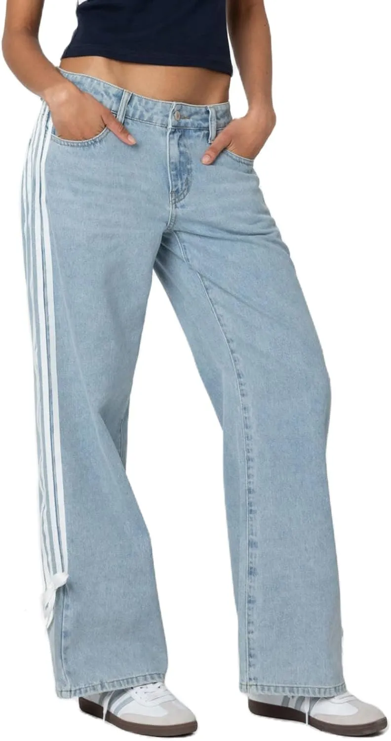 Boyfriend Jeans for Women Y2K Fashion Striped High Waist Wide Leg Denim Pants Casual Vintage Baggy Streetwear Jeans