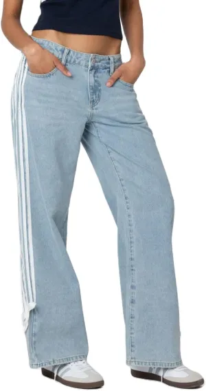 Boyfriend Jeans for Women Y2K Fashion Striped High Waist Wide Leg Denim Pants Casual Vintage Baggy Streetwear Jeans