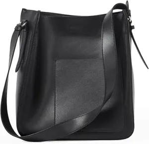 Bucket Shoulder Bags for Women Genuine Leather Casual Top Handle Hobo Tote Bag Purses Handbags with Magnetic Buttonbag1331OWOISS