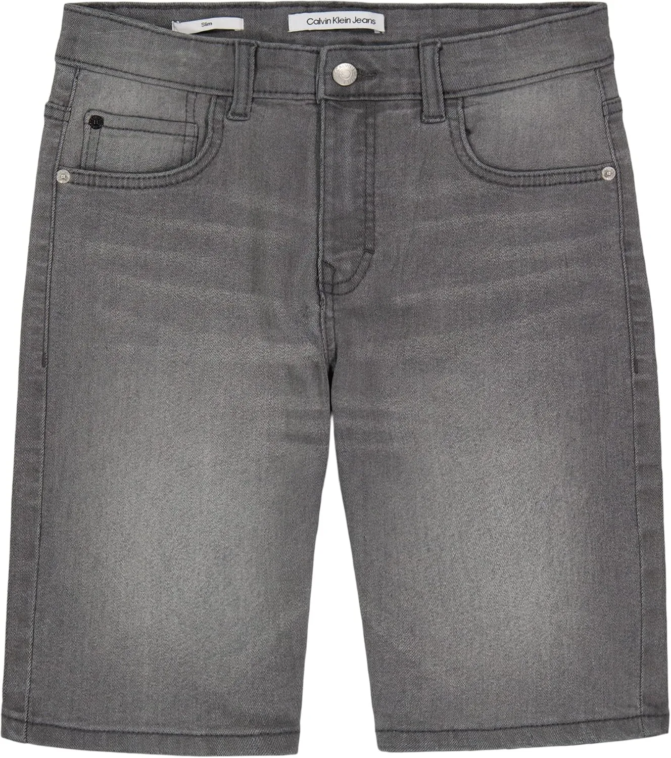 Calvin Klein Boys' Relaxed Fit Denim Shorts, 5-Pocket Style, Zipper Fly & Button Closure