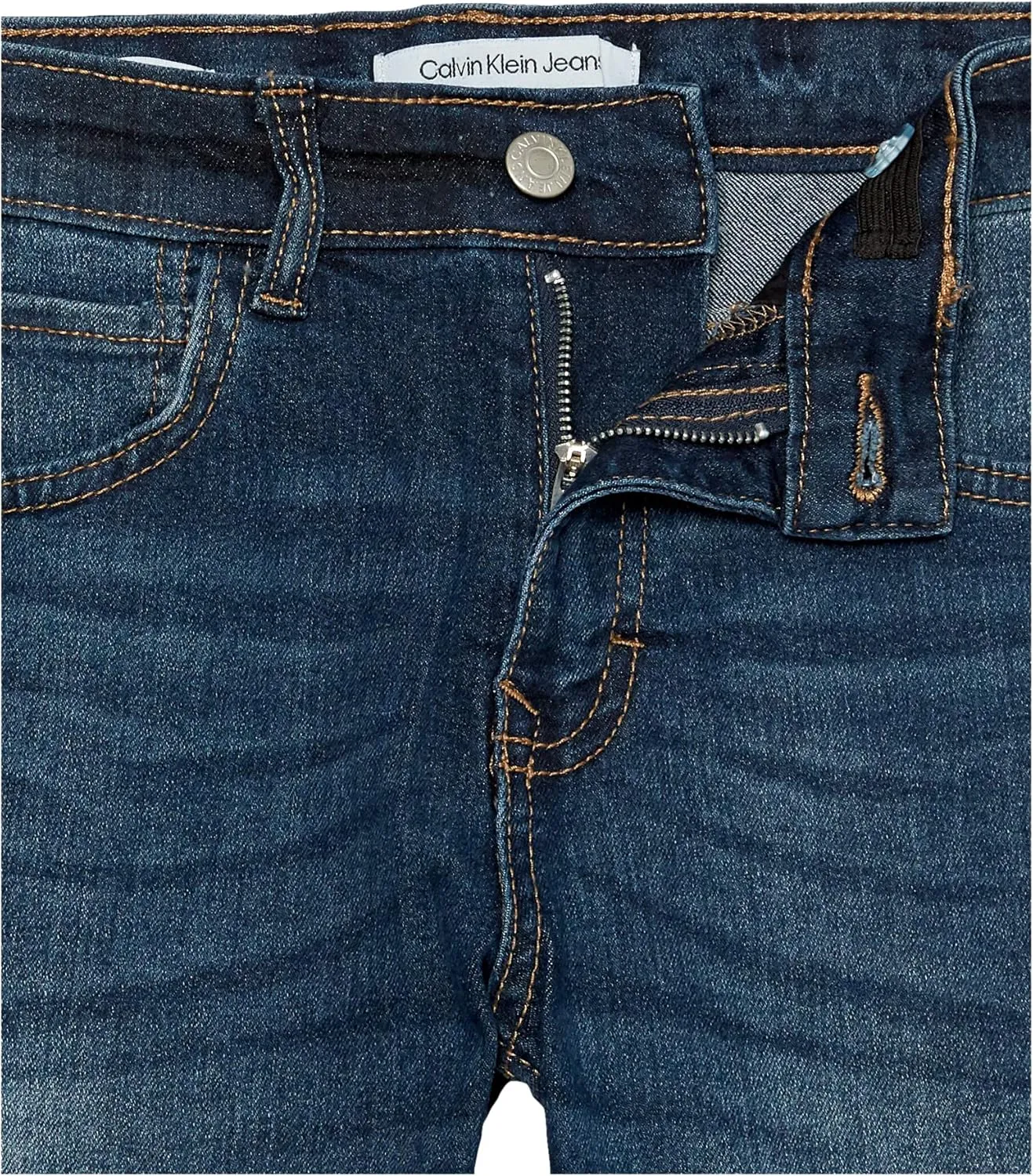 Calvin Klein Boys' Relaxed Fit Denim Shorts, 5-Pocket Style, Zipper Fly & Button Closure