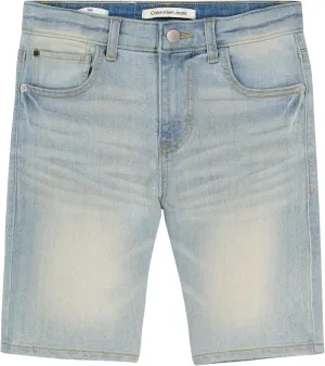 Calvin Klein Boys' Relaxed Fit Denim Shorts, 5-Pocket Style, Zipper Fly & Button Closure