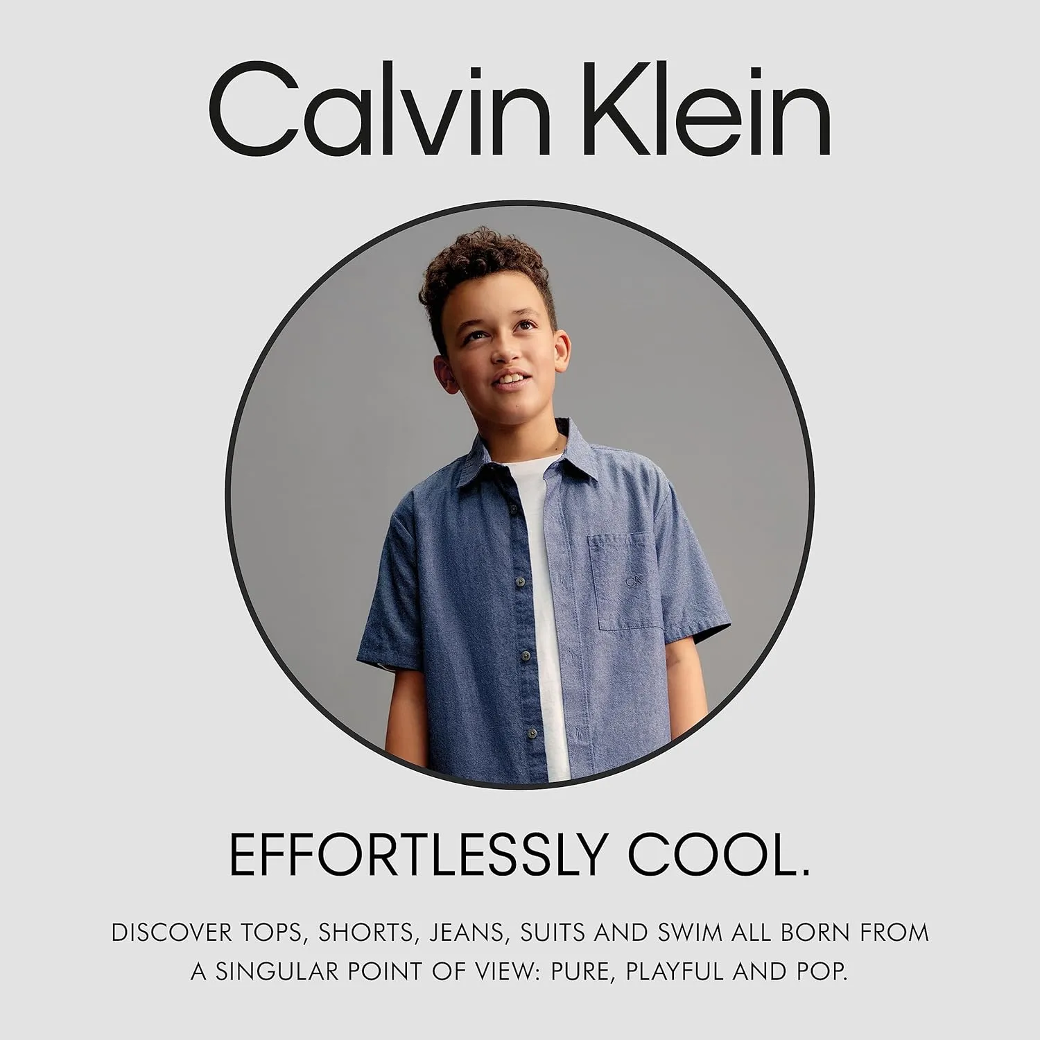 Calvin Klein Boys' Relaxed Fit Denim Shorts, 5-Pocket Style, Zipper Fly & Button Closure