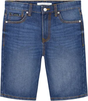 Calvin Klein Boys' Relaxed Fit Denim Shorts, 5-Pocket Style, Zipper Fly & Button Closure