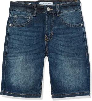 Calvin Klein Boys' Relaxed Fit Denim Shorts, 5-Pocket Style, Zipper Fly & Button Closure