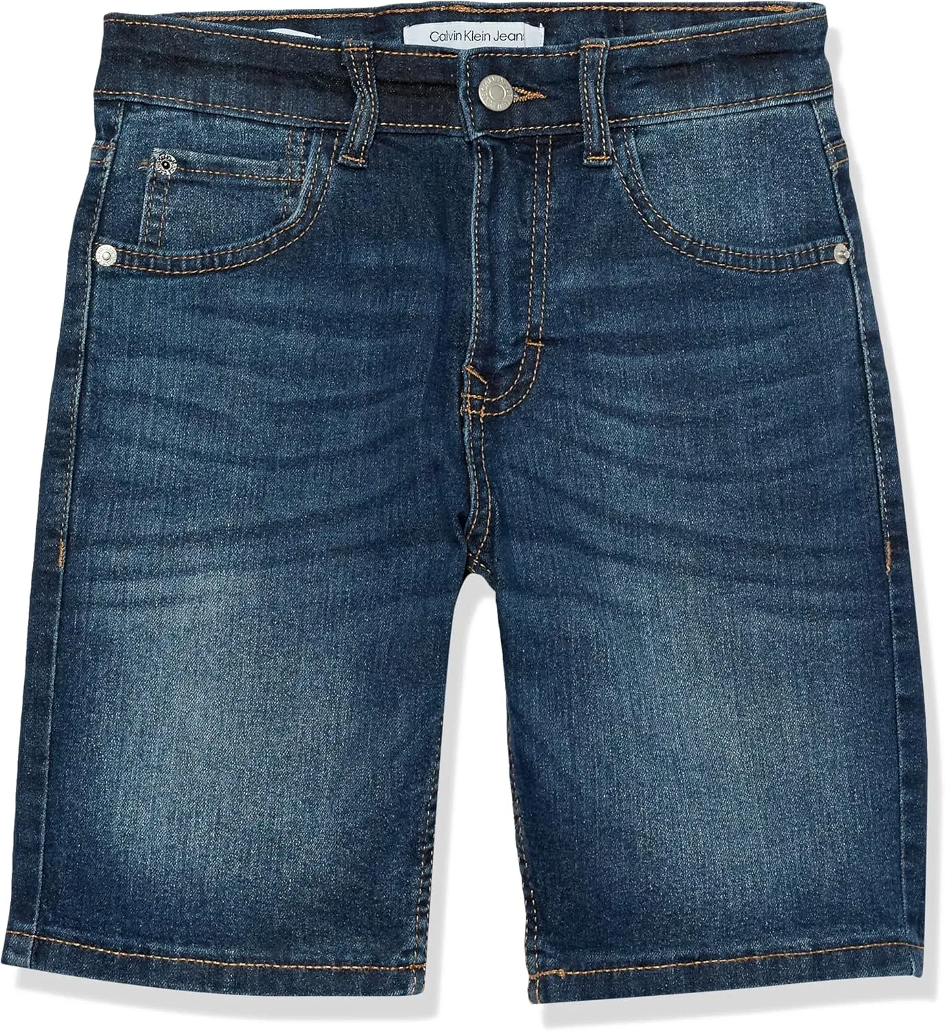 Calvin Klein Boys' Relaxed Fit Denim Shorts, 5-Pocket Style, Zipper Fly & Button Closure
