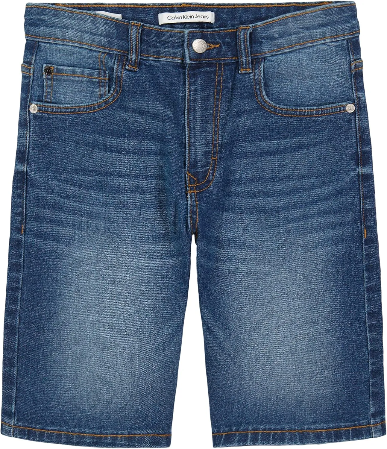 Calvin Klein Boys' Relaxed Fit Denim Shorts, 5-Pocket Style, Zipper Fly & Button Closure