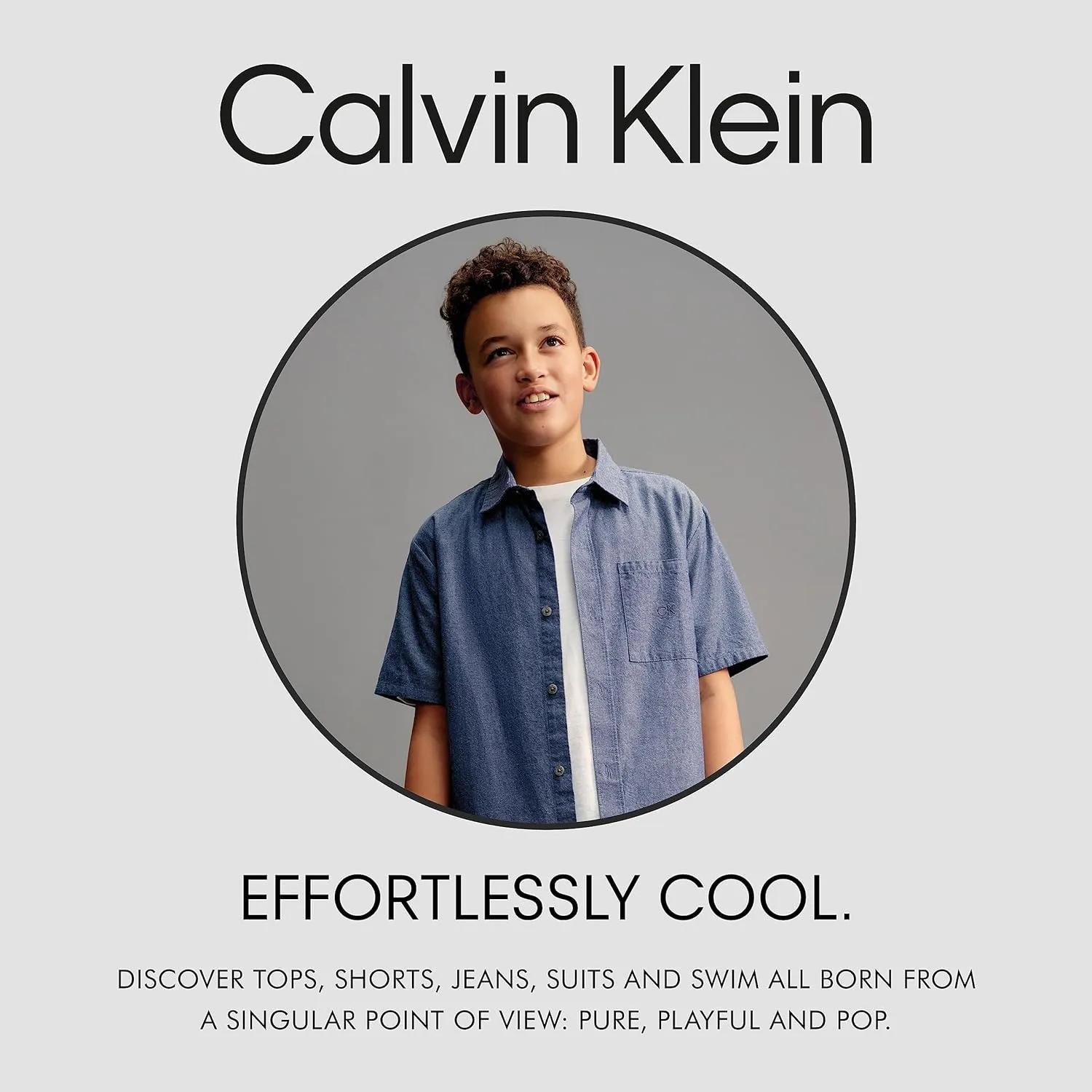 Calvin Klein Boys' Relaxed Fit Denim Shorts, 5-Pocket Style, Zipper Fly & Button Closure