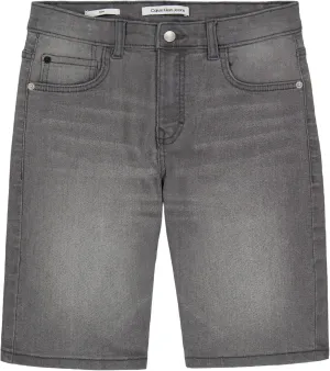 Calvin Klein Boys' Relaxed Fit Denim Shorts, 5-Pocket Style, Zipper Fly & Button Closure