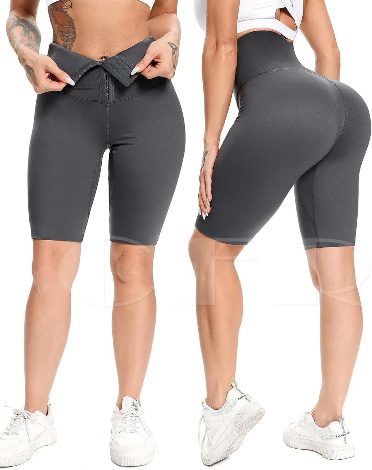 CFR Womens Breasted Corset Workout Leggings High Waist Tummy Control Body Shaper Yoga Pants