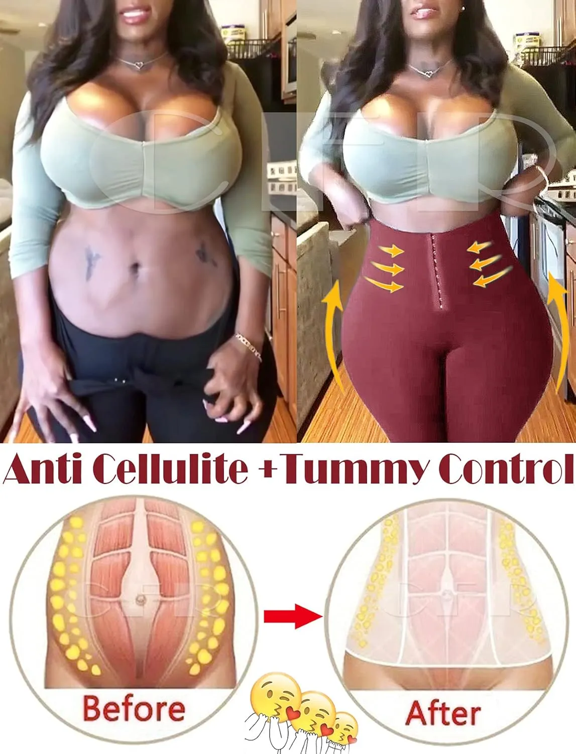CFR Womens Breasted Corset Workout Leggings High Waist Tummy Control Body Shaper Yoga Pants