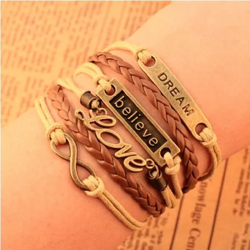 Charm Vintage Multi layer Leather Bracelet