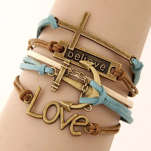 Charm Vintage Multi layer Leather Bracelet