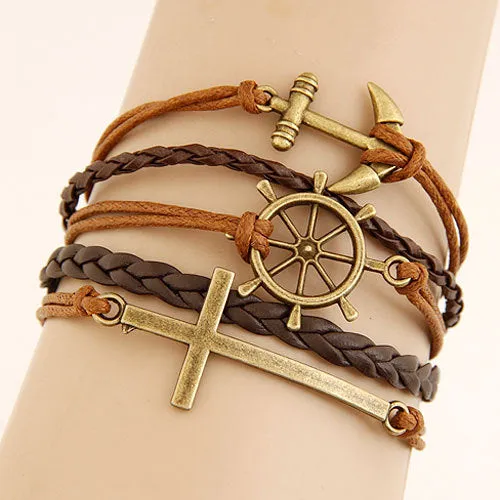 Charm Vintage Multi layer Leather Bracelet