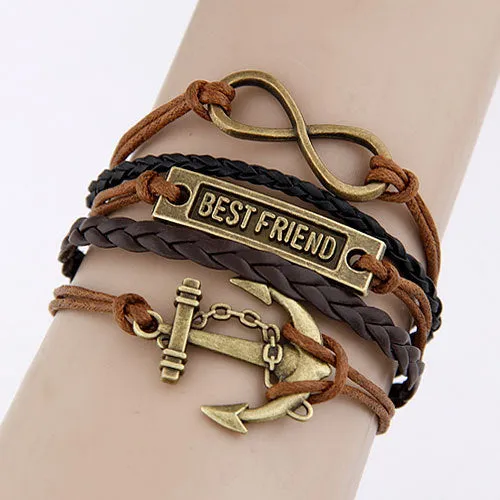 Charm Vintage Multi layer Leather Bracelet