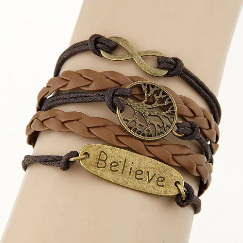 Charm Vintage Multi layer Leather Bracelet