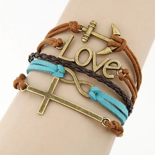 Charm Vintage Multi layer Leather Bracelet