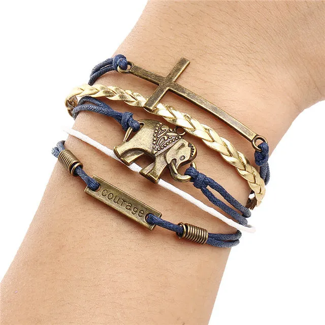 Charm Vintage Multi layer Leather Bracelet