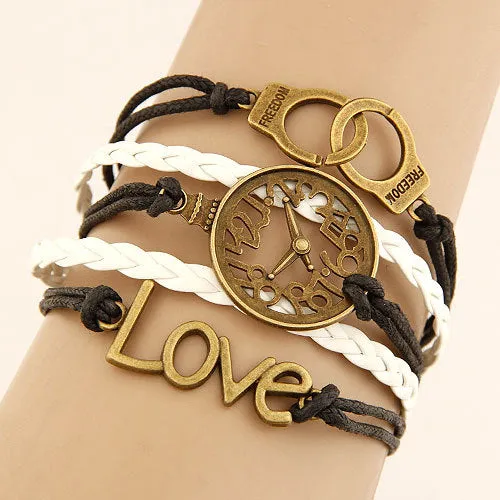 Charm Vintage Multi layer Leather Bracelet