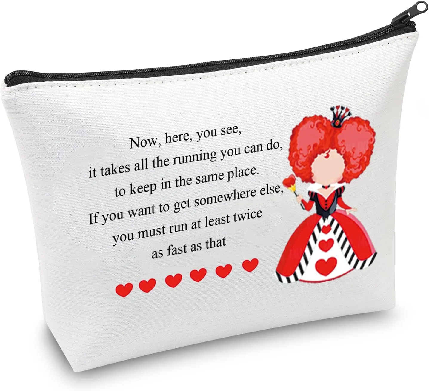 CMNIM Alicie Through The Looking-Glass Inspired Queen of Red Hearts Makeup Bag Redqueen Merchandise Gift for Alicie Movie Fans