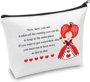 CMNIM Alicie Through The Looking-Glass Inspired Queen of Red Hearts Makeup Bag Redqueen Merchandise Gift for Alicie Movie Fans