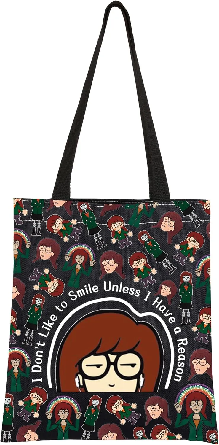 CMNIM Dariia Merchandise Gift Dariia Makeup Bag 90s Tv Show Merch for Fans I Don't Like To Smile Unless I Have a Reason (I Don't Like To Smile TE Black)